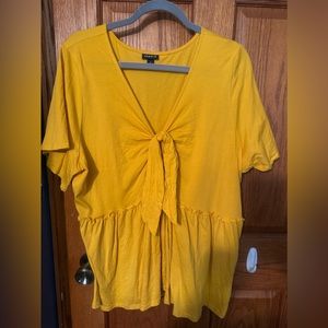 Bright Yellow Tied Front